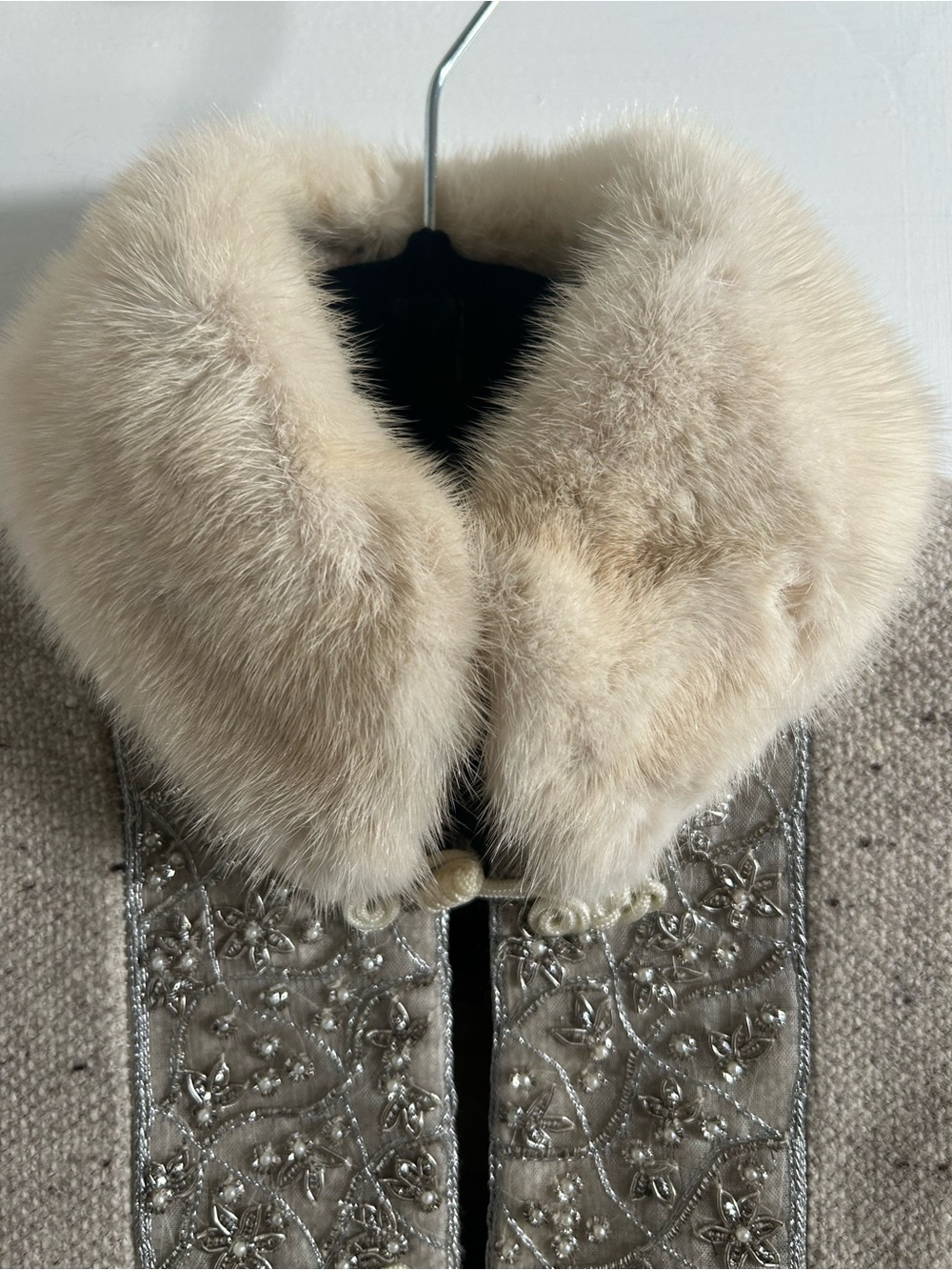 JODI Wool Alpaca Cashmere Embellished Fur Collar Jacket Size 4 - Picture 5 of 13